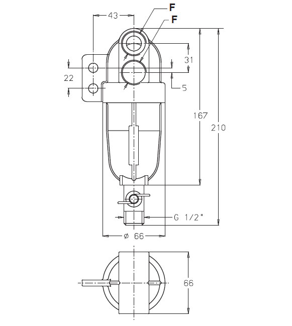 Schemes of the product Line filter 150 l/min and 50 bar
