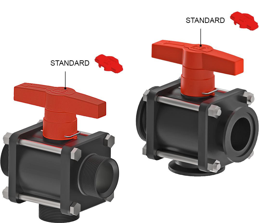 Photo of the product 3 Ways Bolted Ball Valve