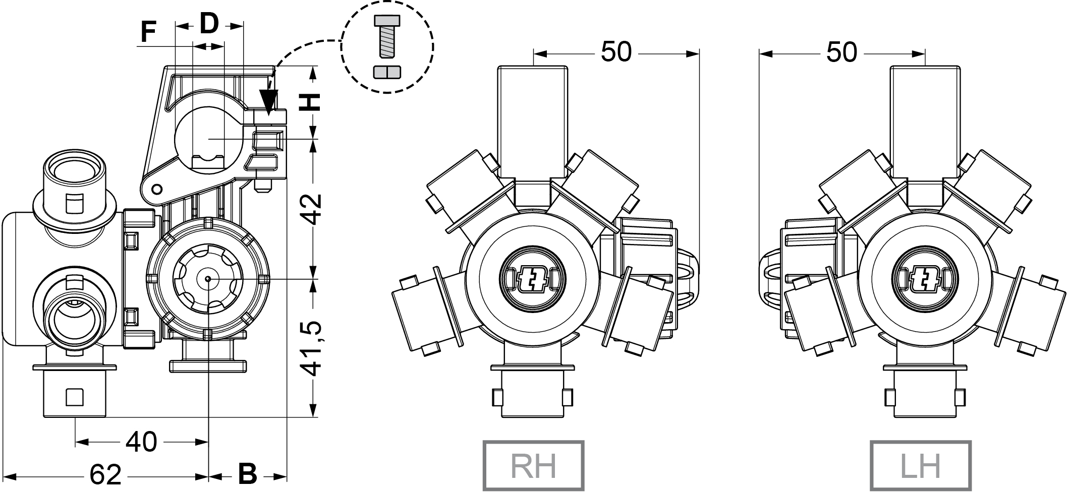 Schemi del prodotto MULTIJET Dry Boom Fixing - 3 ugelli