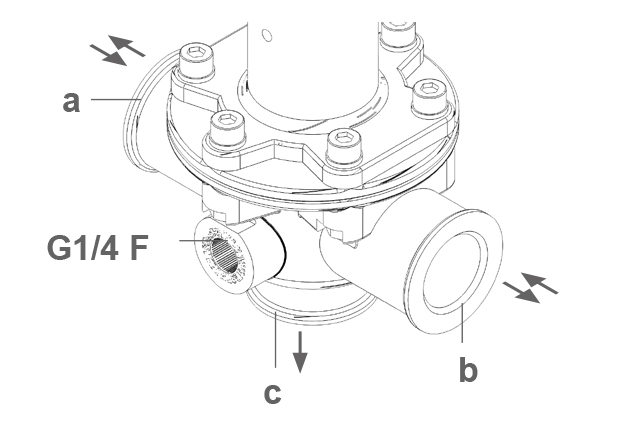Schemes of the product With threaded fittings