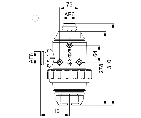 Schemi del prodotto Filtro di aspirazione con valvola 180 l/min. - AF