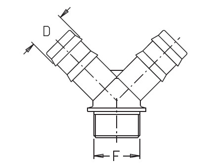 Schemes of the product “Y” fitting