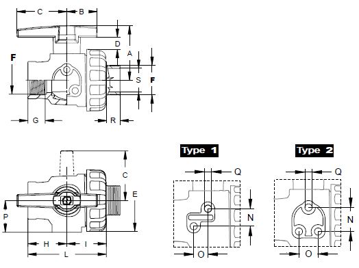 Schemi del prodotto Valvola a sfera 2 vie