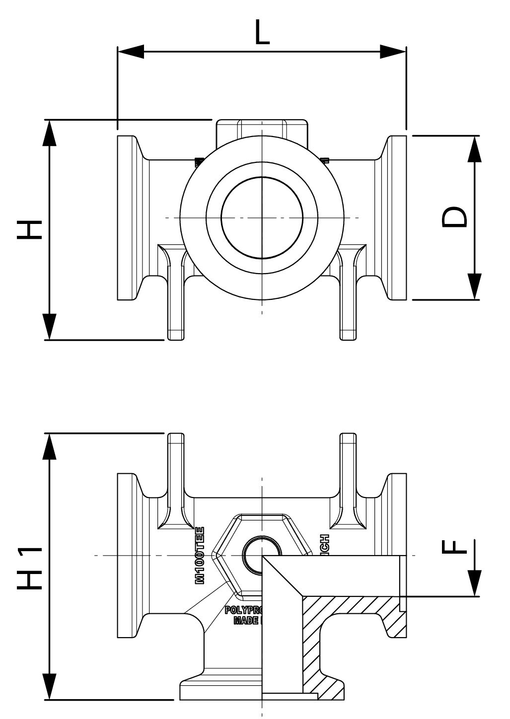 Schemes of the product Tee adapters