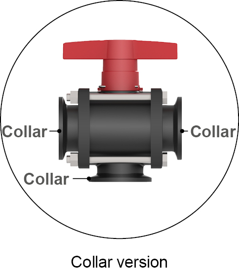 Highlights of the product 3 Ways Bolted Ball Valve