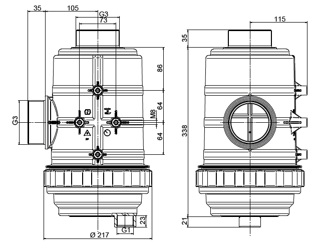 Schemi del prodotto Filtro di aspirazione 800 l/min.