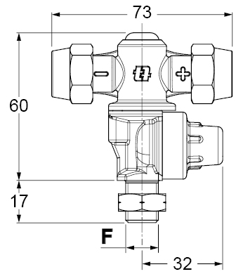 Schemes of the product Double nozzle holder with diaphragm check valve and nuts stainlees steel 15°