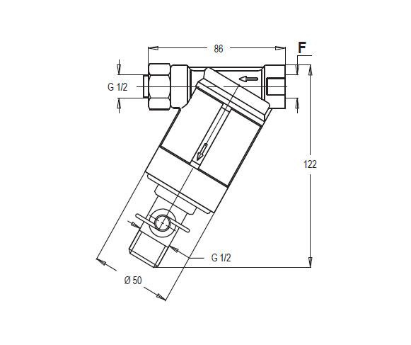 Schemes of the product Line filter 70 l/min and 50 bar - swivel