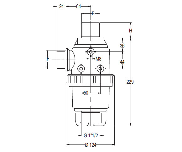 Schemes of the product Suction filter with valve 120 l/min.