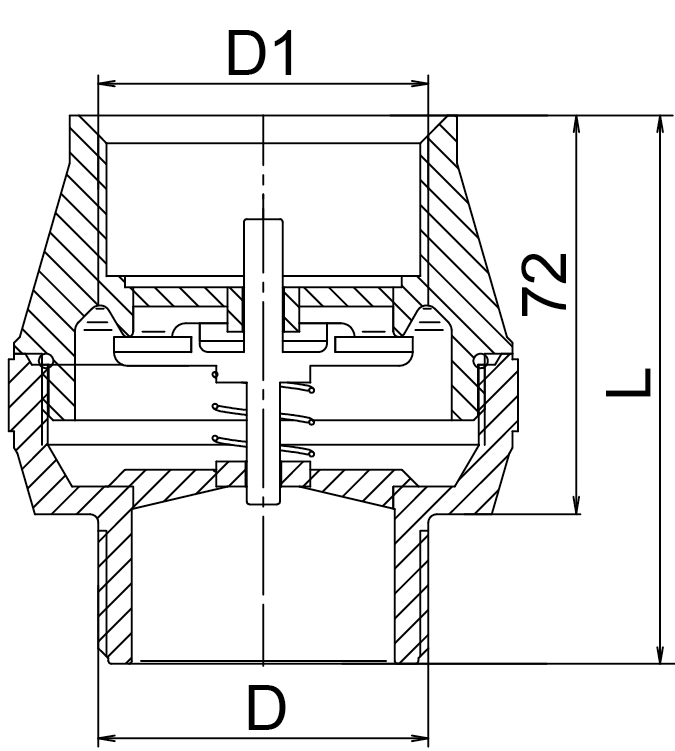 Schemes of the product Non-return valve, Male and Female threaded.
