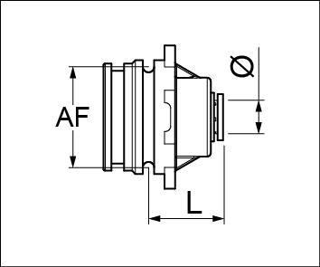 Schemes of the product Straight Rilsan hosetail with male fork coupling