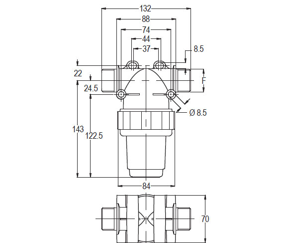 Schemes of the product Line filter 20 bar