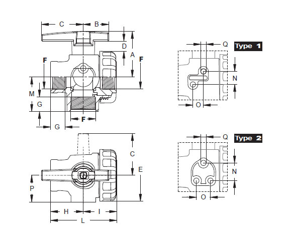 Schemi del prodotto Valvola a sfera 3 vie