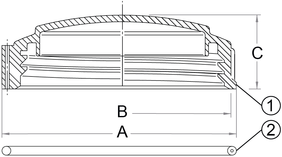 Schemi del prodotto Coperchio filettato femmina chiuso