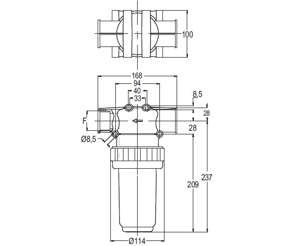 Schemes of the product Line filter 15 bar