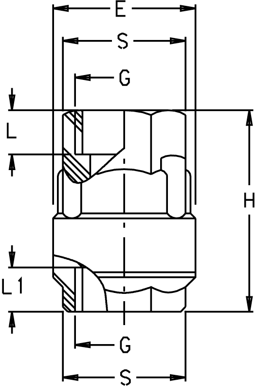 Schemes of the product Non-return valve, Male and Female threaded.