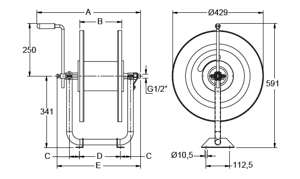 Schemes of the product Manual hose reel