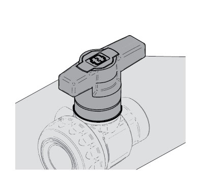 Dettagli in evidenza del prodotto Valvola a sfera 2 vie - Montaggio a pannello
