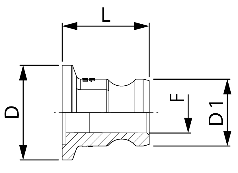 Schemes of the product Male CamLock adapter