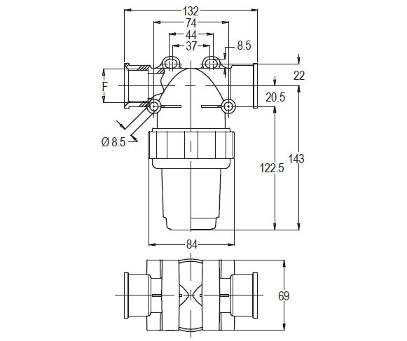 Schemes of the product Line filter 20 bar