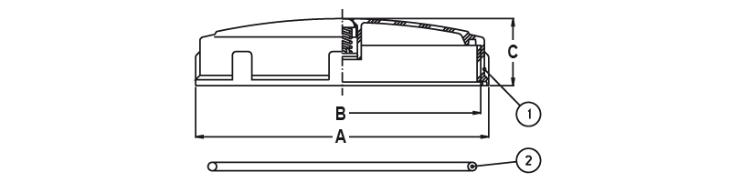 Schemi del prodotto Coperchio filettato femmina con sfiato a molla 