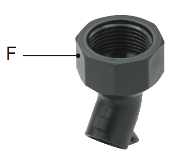 Photo of the product Threaded spraying boom terminal – quick coupling elbow ( 45°)