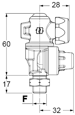 Schemes of the product Single nozzle holder with diaphragm check valve and nuts stainlees steel 18°