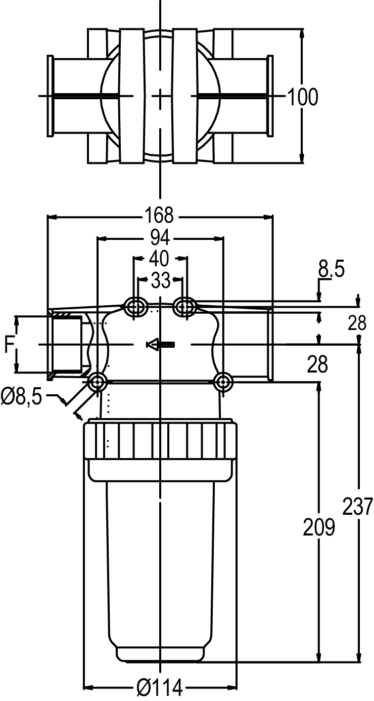 Schemes of the product Line filter 15 bar