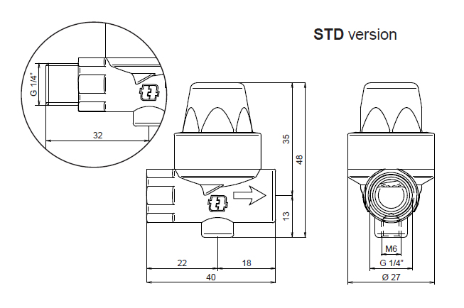Highlights of the product Nozzle holder with diaphragm check valve