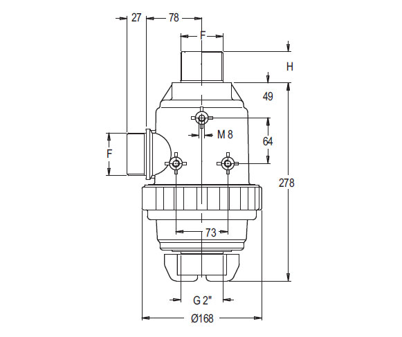 Schemi del prodotto Filtro di aspirazione con valvola 220 l/min.