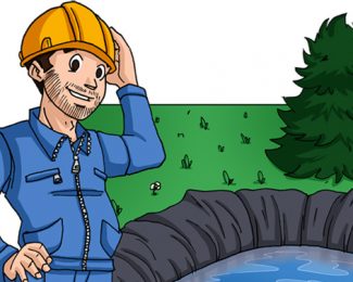 Chantier dans un parc public : création d’un bassin