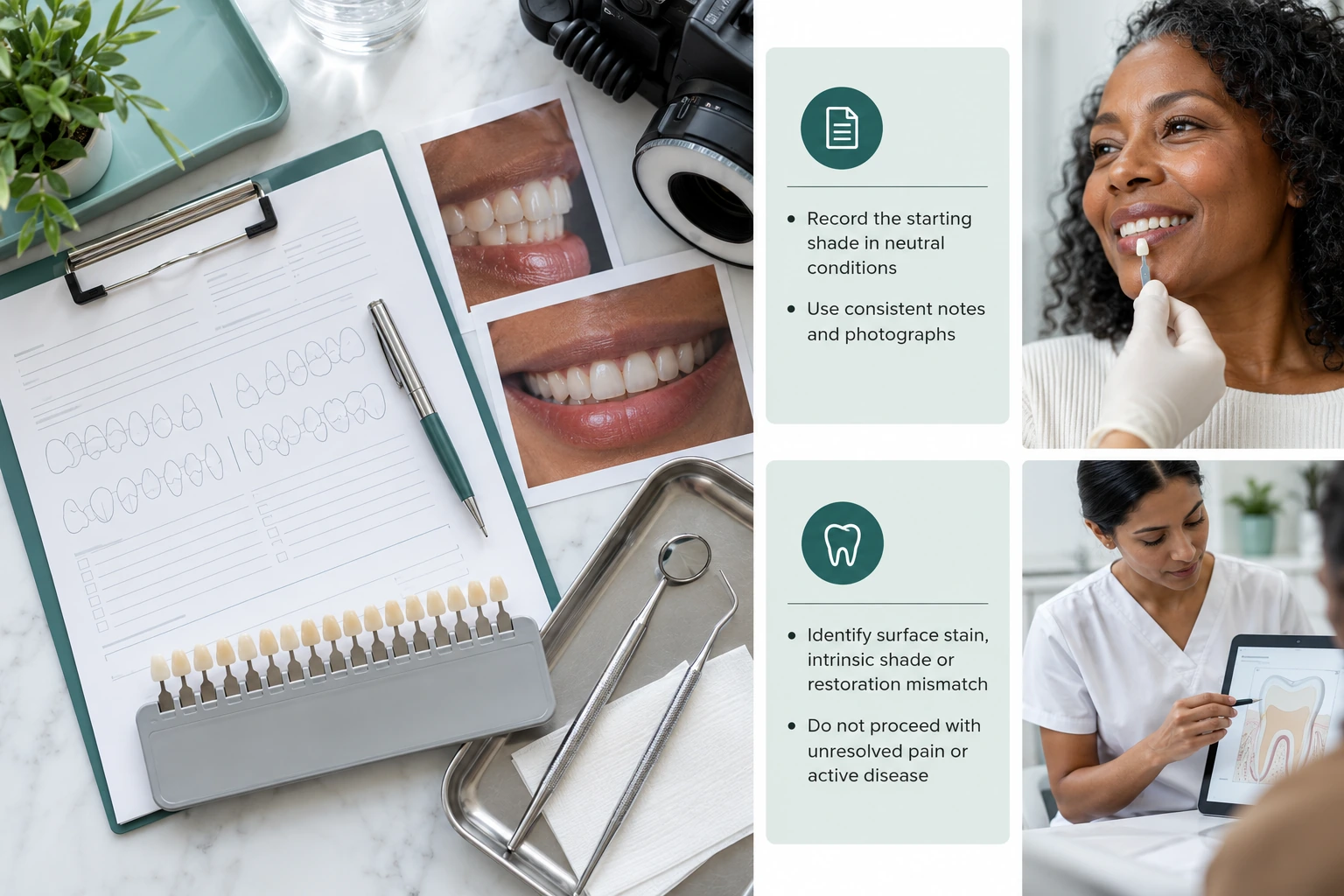 Assessment before cosmetic care infographic