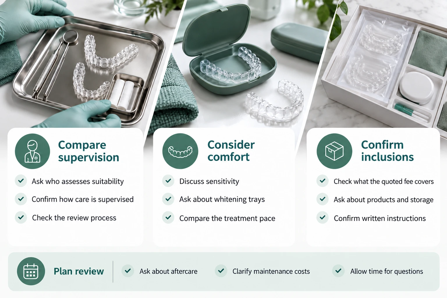 Comparing supervised options infographic