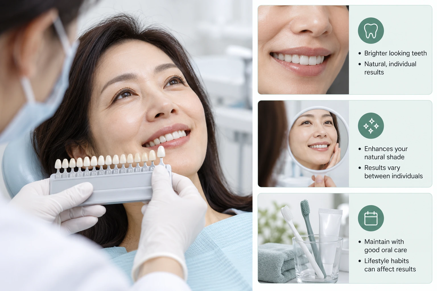 Final perspective after whitening treatment infographic