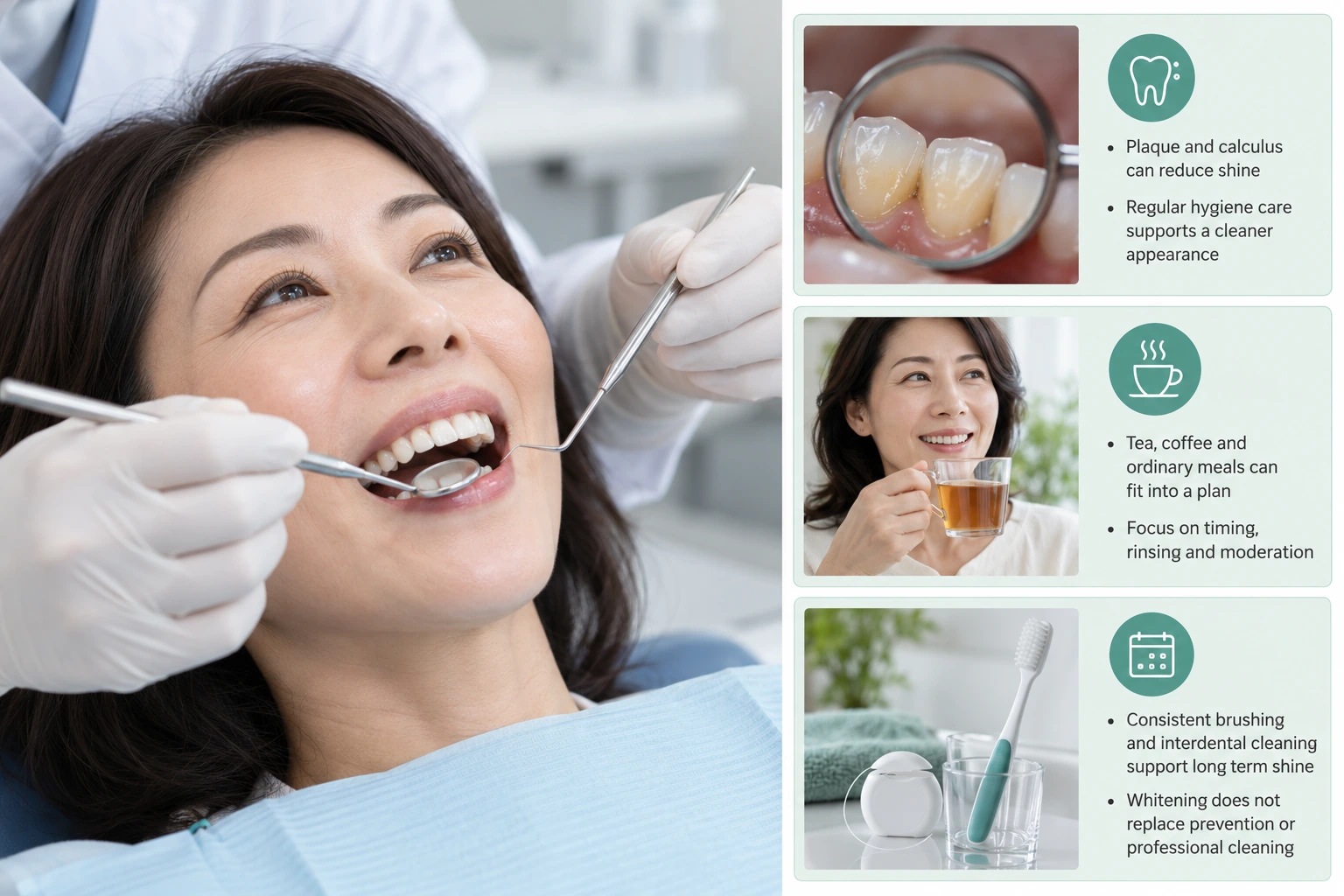 Hygiene and reflective brightness infographic