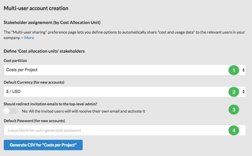 bulk import of users options