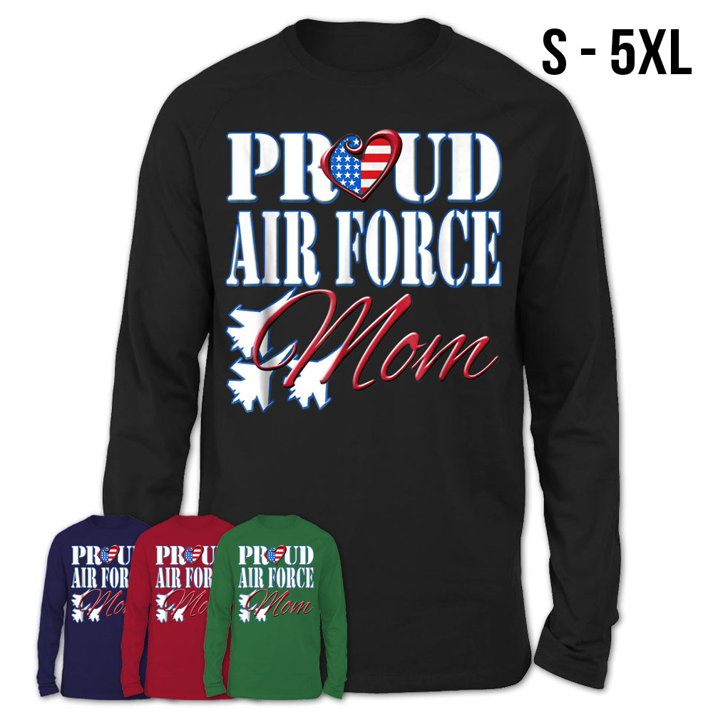 Proud Air Force Mom Shirt Us Heart Military Mothers Day Teezou Store 