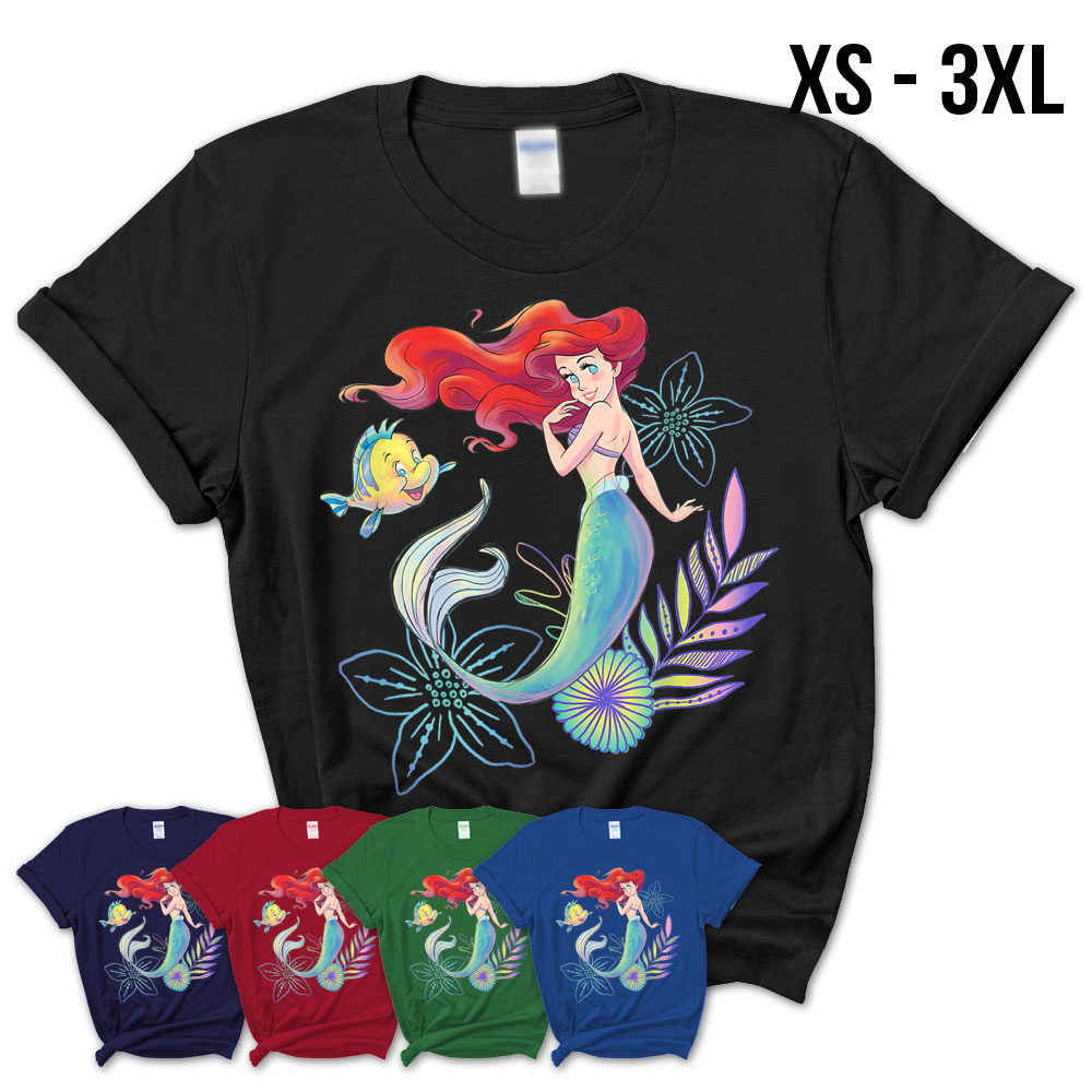 Disney The Little Mermaid Ariel And Flounder Sea T Shirt Teezou Store