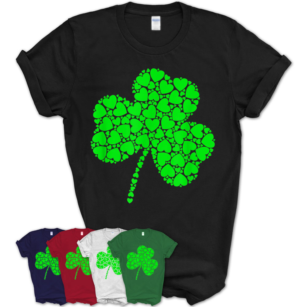 Irish Shamrock Green Heart Lucky Clover – St Patrick’S Day T-Shirt ...