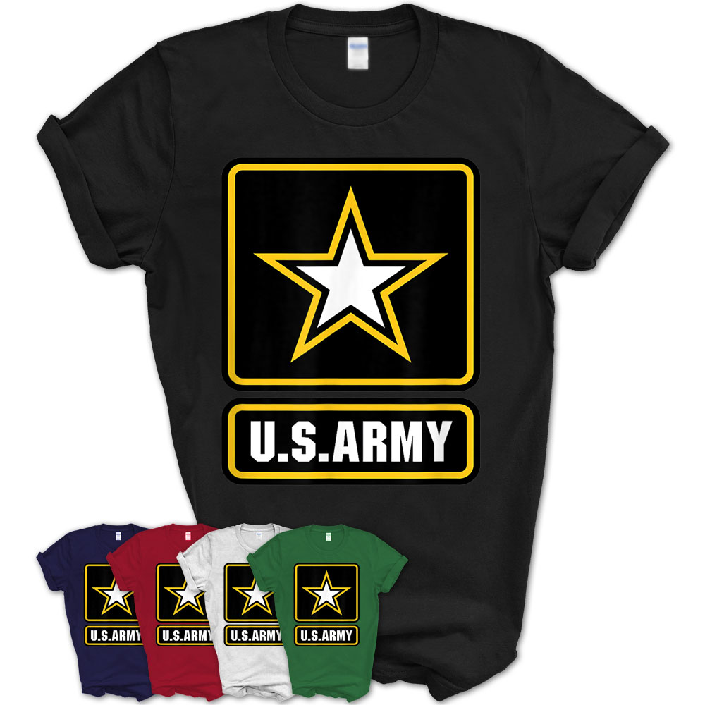 U.S. Army Gift Military White Yellow Star Proud Usa Merch T-Shirt ...