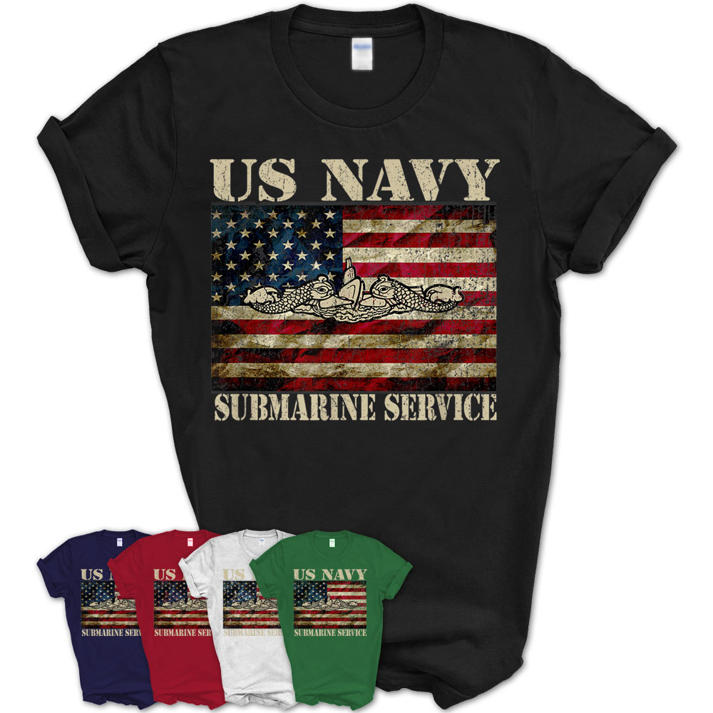 Vintage Us Navy Submarine Service American Flag Tshirt – Teezou Store