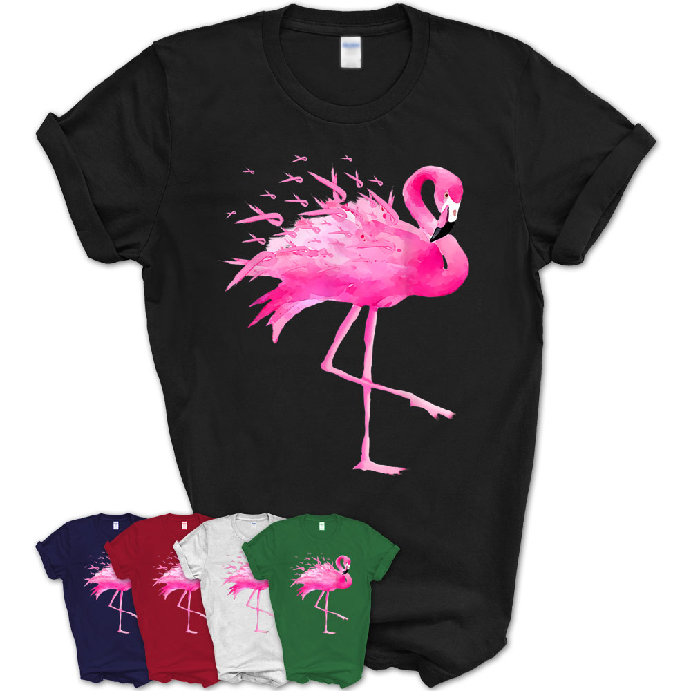 Flamingo Pink Ribbon Breast Cancer Awareness Gift Shirt T-Shirt ...