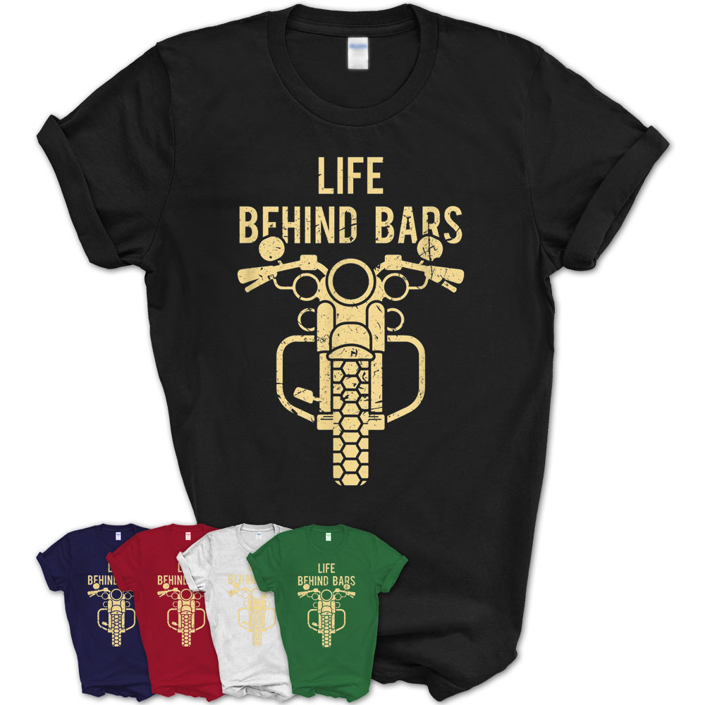 Life Behind Bars Vintage Motorcycle Rider Tee Shirt T Teezou Store 