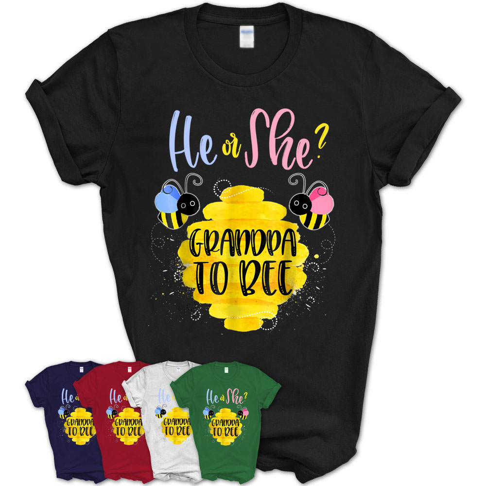 Mens Gender Reveal What Will It Bee Shirt He Or She Grandpa Tee Teezou Store