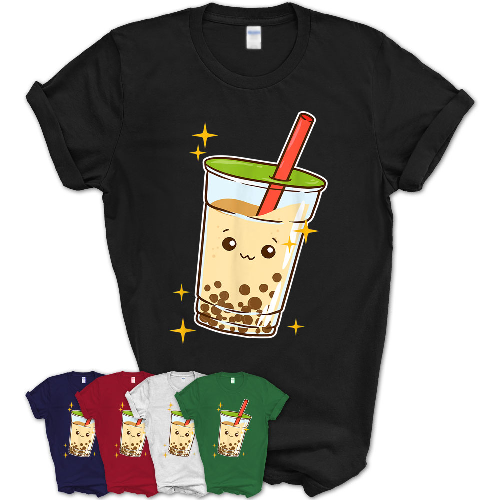 Cute Kawaii Bubble Tea Boba Lover Gift Milk Tea Tapioca T-Shirt ...