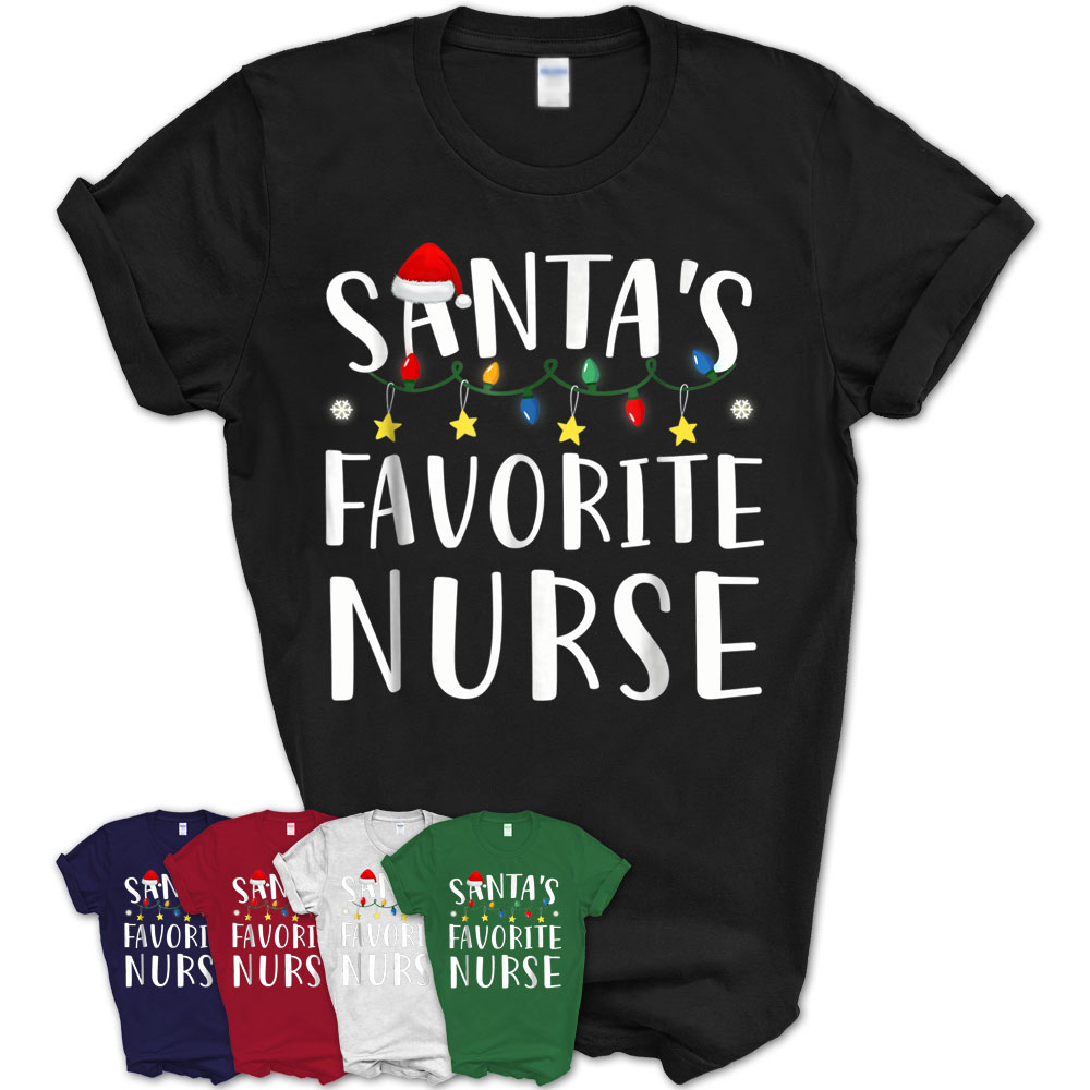 Santas Favorite Nurse Christmas Shirt Teezou Store