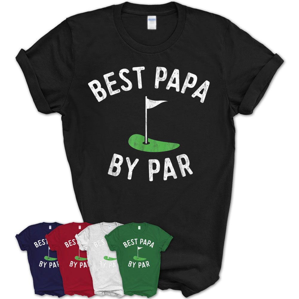 Mens Best Papa By Par Funny Golf Shirt Father’S Day Grandpa Gift ...