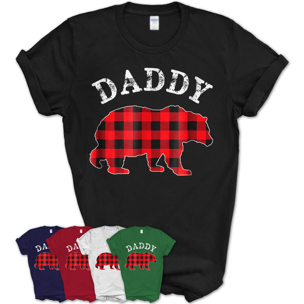 Red Plaid Daddy Bear Buffalo Matching Family Pajama T-Shirt – Teezou Store