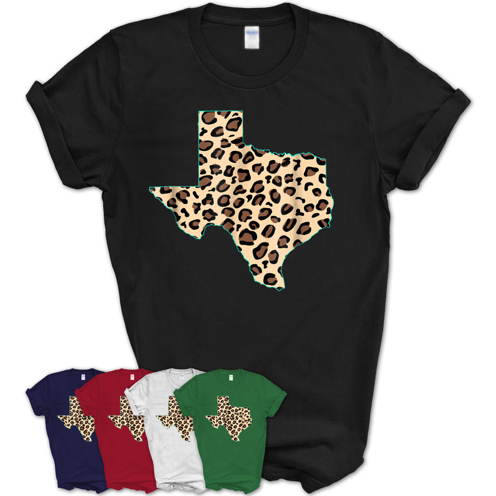 Texas Leopard Print T-Shirt Pretty Rustic State Pride Tee – Teezou Store