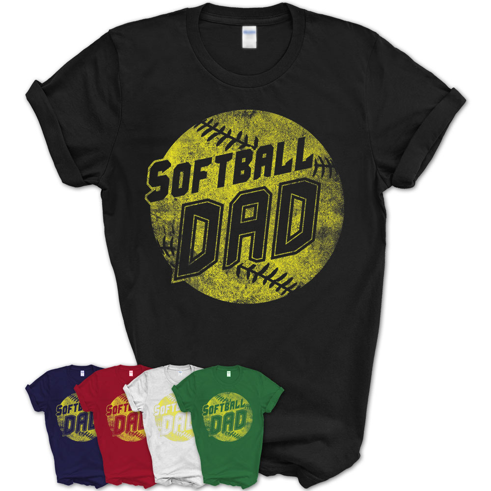 Mens Softball Dad Shirt Fastpitch Father’S Day T-Shirt – Teezou Store